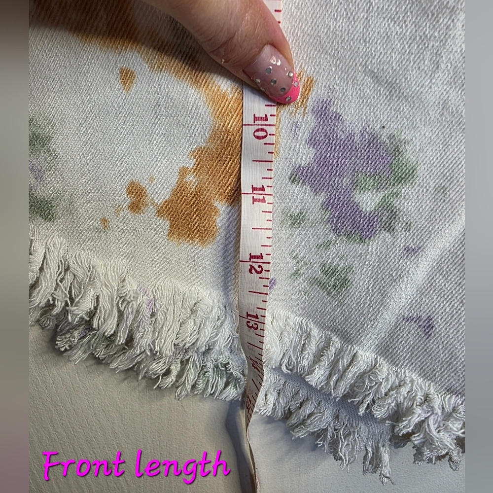 *3 FOR $12*Wild Fable Highest Rise White Multi Color Splatter CutOff Jean Shorts - Picture 7 of 10
